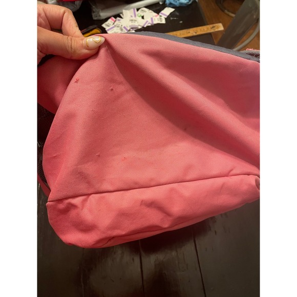 Adidas Backpack Girls Pink Gray Stripe School Gym Travel Bag - Picture 3 of 4